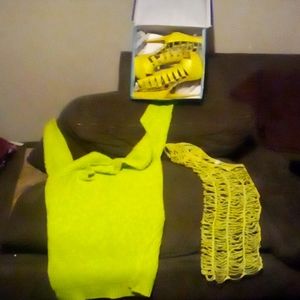 Heels sweater shirt lime green